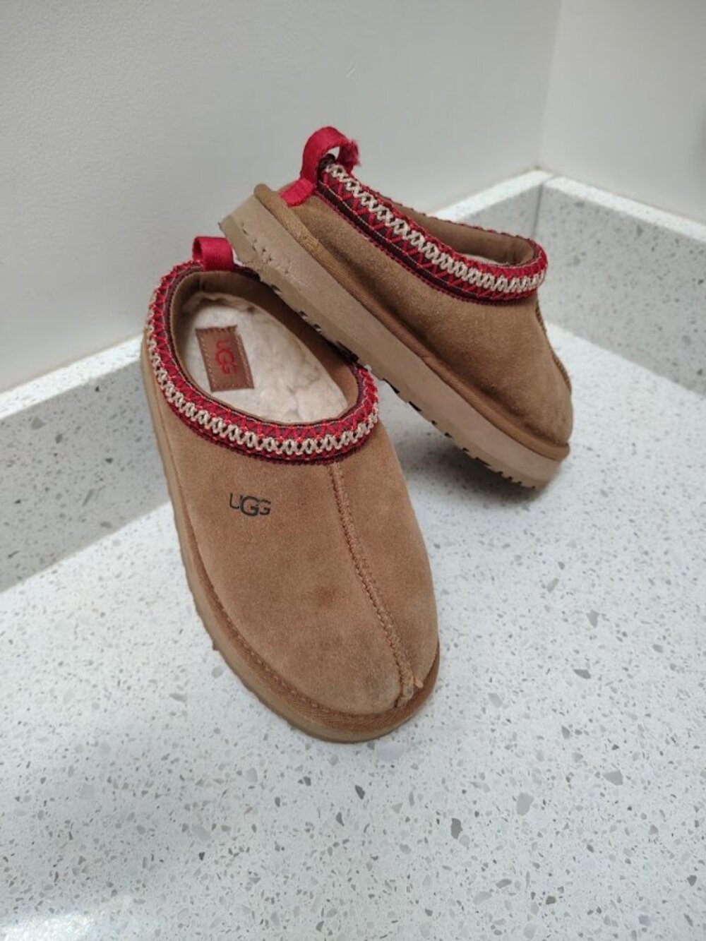 UGG Kids Tazz Platform Suede S slippers - Chestnut